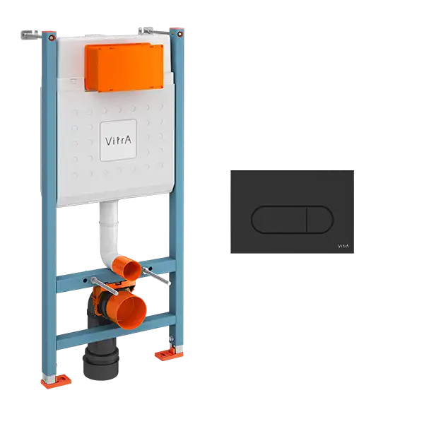 Инсталляция для унитаза Vitra V-Fix Core 732-5800-01 с панелью смыва 740-2211 черный матовый фото 1