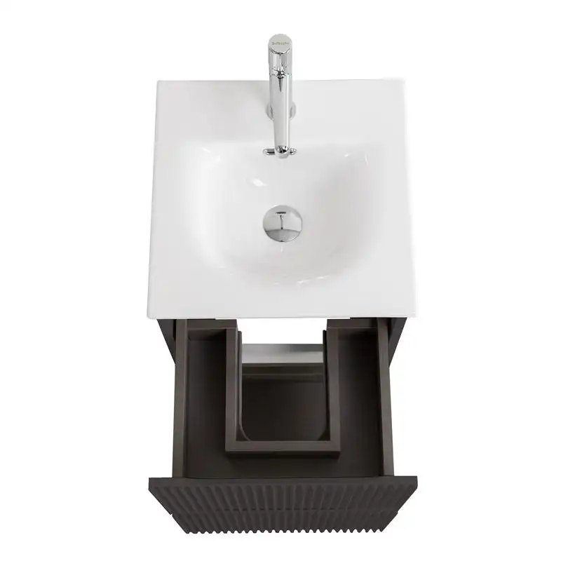 Тумба под раковину BelBagno UNO-MINI-400-2C-SO-GSO подвесная, Темно-Серый Матовый фото 5