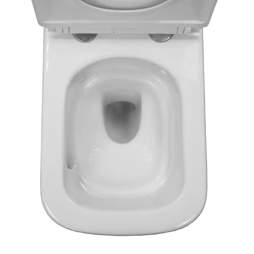 Подвесной унитаз Azario Armonia AZ-2403 безободковый, смыв Торнадо, в комплекте с сидением микролифт, Белый глянцевый фото 8