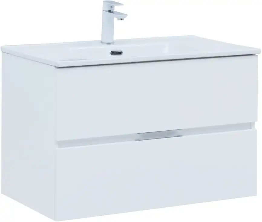 Тумба под раковину Aquanet Алвита New 80 2 ящика, белый матовый 277514 фото 1