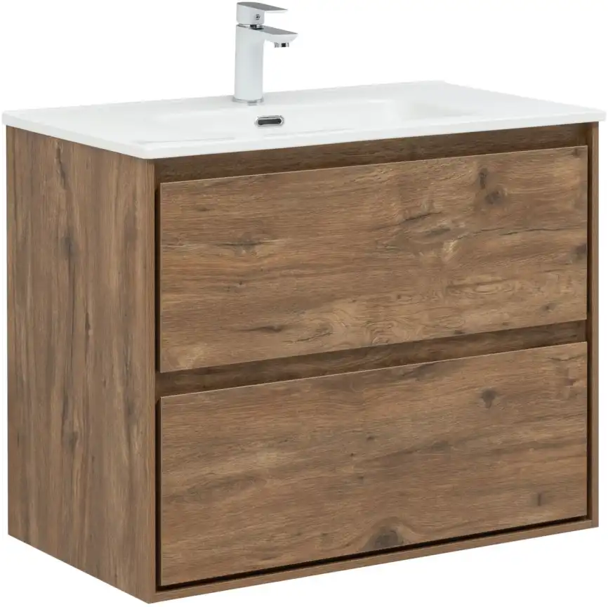 Тумба под раковину Aquanet Милан 80 дуб рустикальный, подвесная, 336379 фото 1