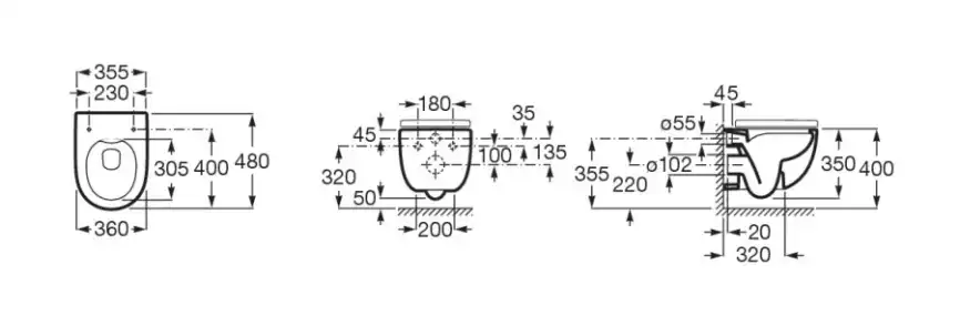 Подвесной унитаз Roca Meridian 480 мм, rimless 346244000, белый фото 8