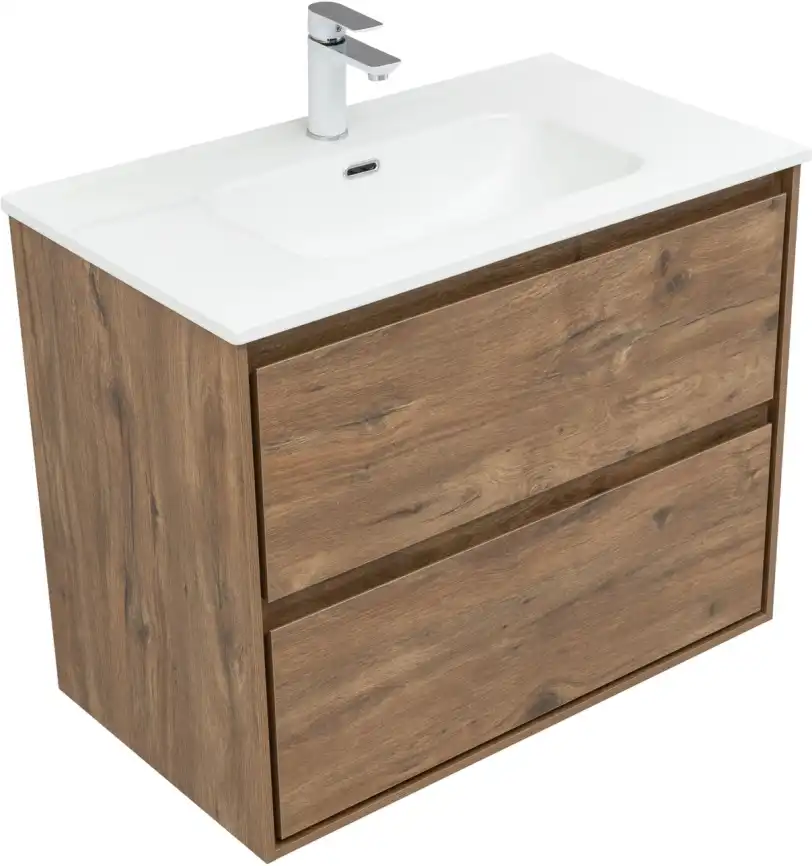 Тумба под раковину Aquanet Милан 80 дуб рустикальный, подвесная, 336379 фото 7