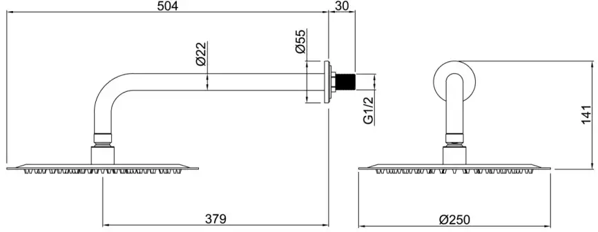 Верхний душ Allen Brau Infinity 5.21019-00 хром фото 2