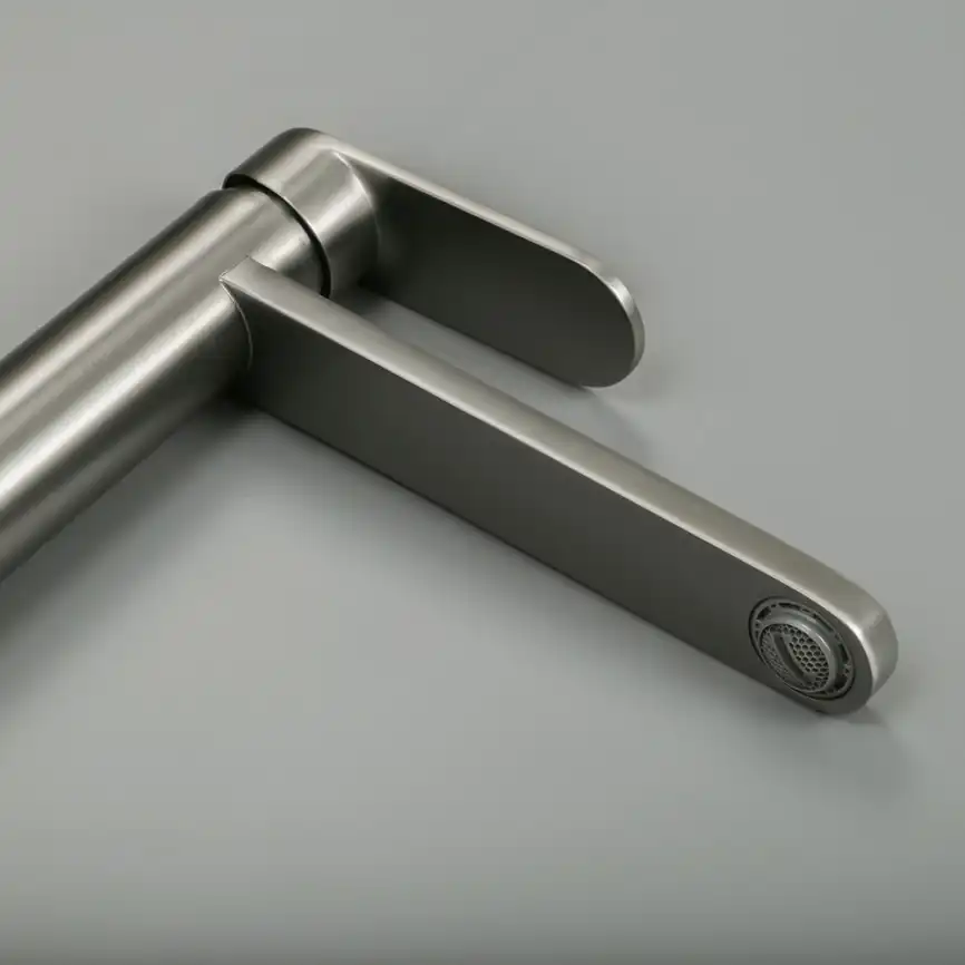 Смеситель для раковины AVS Beauty высокий, оружейная сталь, 811-551-GM фото 10