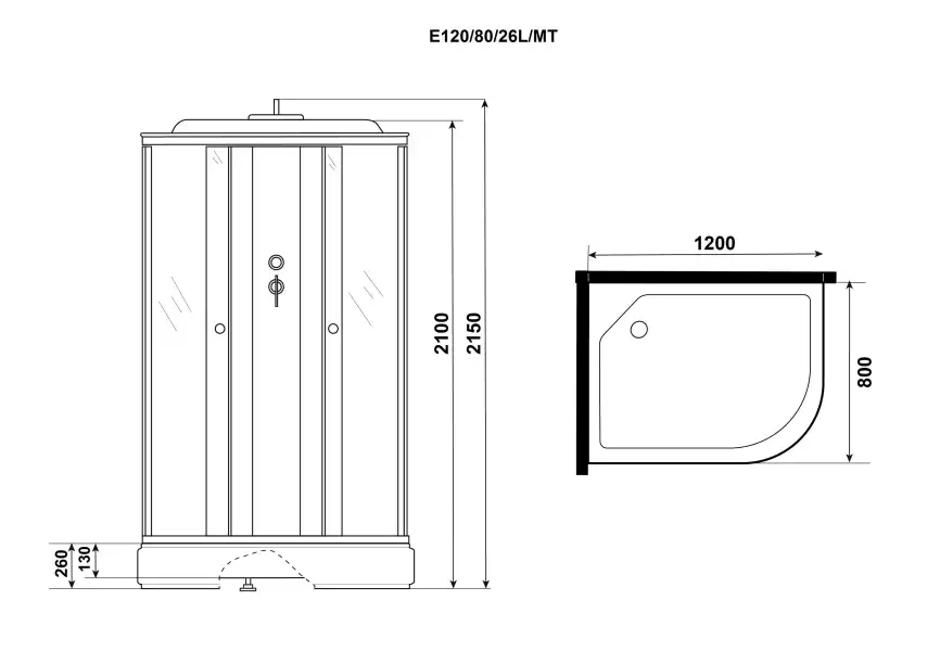 Душевая кабина Niagara Eco 120х80х215 NG-3324-14L средний поддон, без гидромассажа фото 4