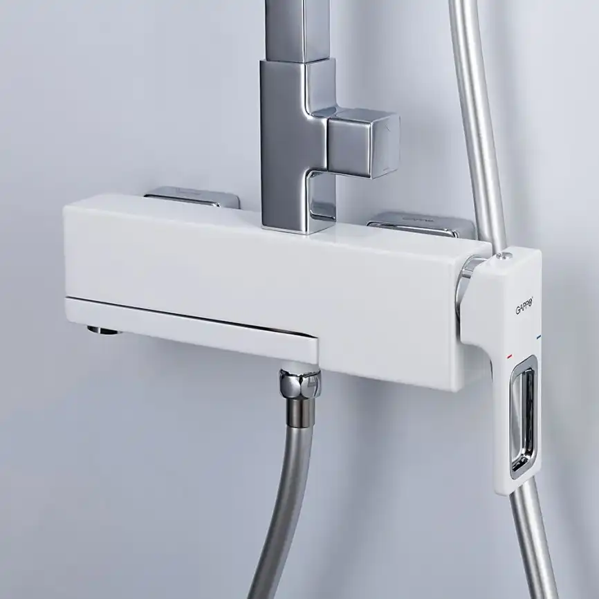 Душевая система Gappo G2417-8  с поворотным изливом, Хром / Белый фото 12