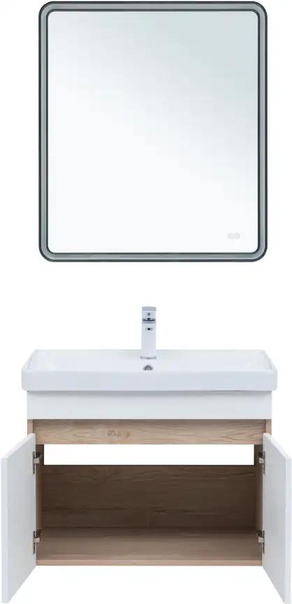 Тумба под раковину Aquanet Оптима 80 дуб светлый/белый сатин, 344801 фото 7