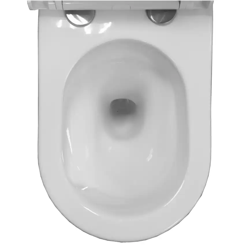 Подвесной унитаз Azario Etera AZ-118E-UQ3 безободковый, смыв Торнадо, в комплекте с сидением микролифт, Белый глянцевый фото 7