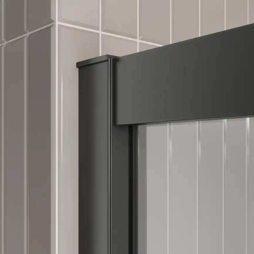 Душевая дверь BelBagno LUCE-BF-1-120-C-NERO стекло прозрачное, профиль Черный матовый фото 5