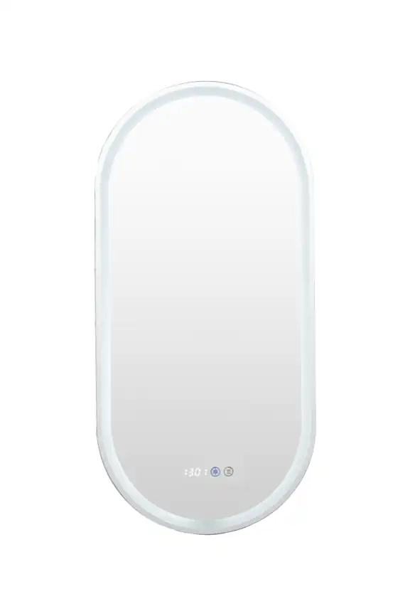 Зеркало Aquanet Монте 45х90 288969 с подсветкой, сенсорный выключатель с функцией диммера, с подогревом, с цифровым термометром и часами Белый фото 6