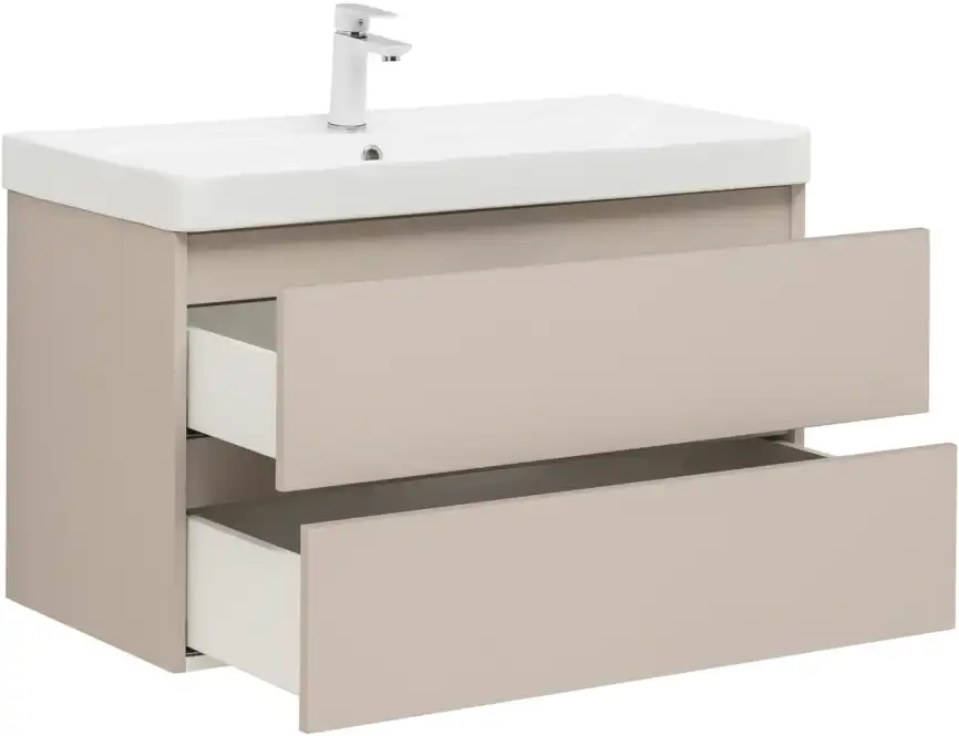 Тумба под раковину Aquanet Вега 2.0 90 бежевый, подвесная, 337944 фото 6