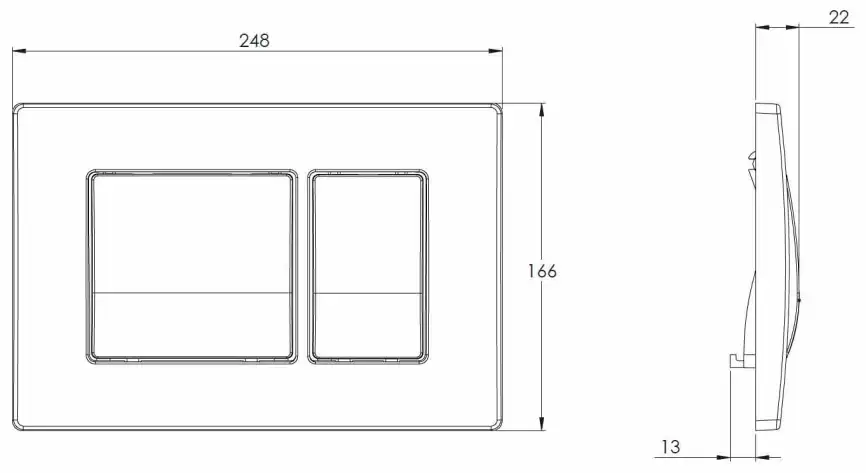 Кнопка смыва Azario AZ-8200-0031 двойная, хром глянец фото 3