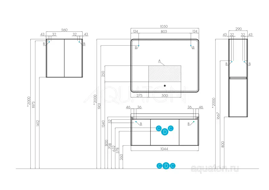 Шкаф-пенал Aquaton Шерилл 30 1A206503SH010 подвесной цвет, белый фото 4