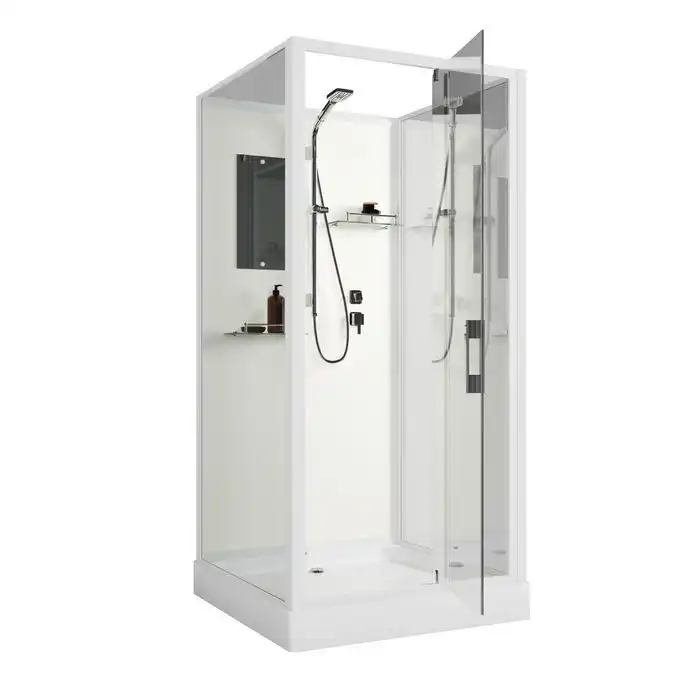 Душевая кабина Niagara Standart 80х80 ST80/15Q/BK низкий поддон, белый профиль, без крыши фото 2