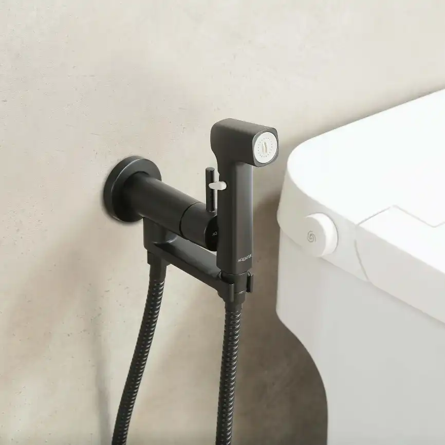 Смеситель с гигиеническим душем Aquatek Ника AQ1819MB, Черный матовый фото 8