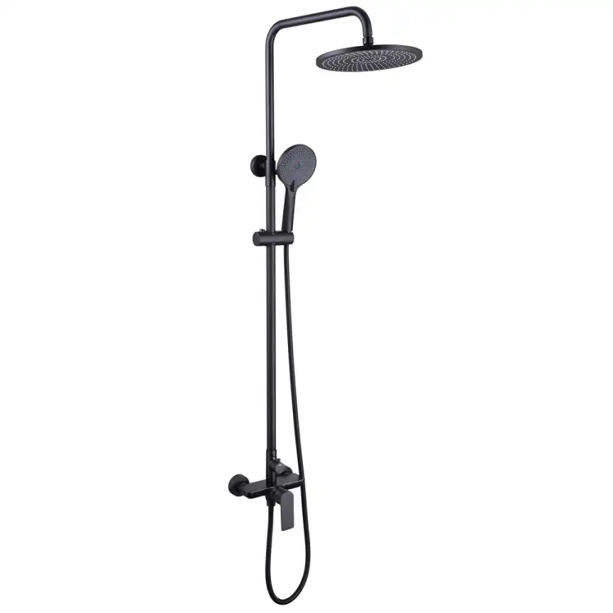 Душевая стойка ABBER Weiss Insel AF8020B без излива, черная матовая фото 1