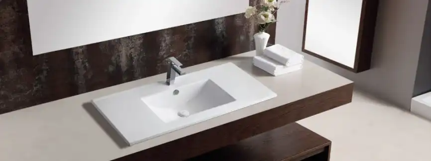 Умывальник CeramaLux 9090E 915х465х175 Полувстраиваемая цвет Белый фото 4