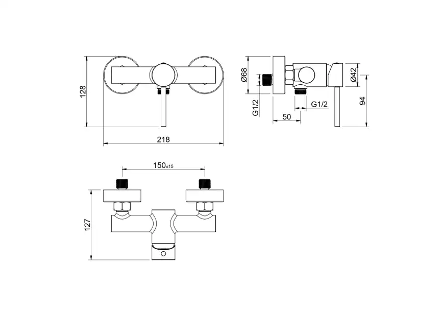 Смеситель для душа Aquatek Европа AQ1360BG, Золото матовое фото 2
