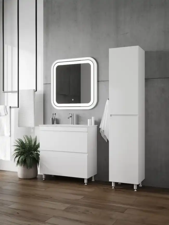 Шкаф-пенал FAURAplus Сантельмо 40 напольный, Белый глянцевый фото 4