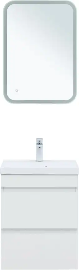 Тумба под раковину Aquanet Нота New 50 2 ящика, белый глянец 335416 фото 9