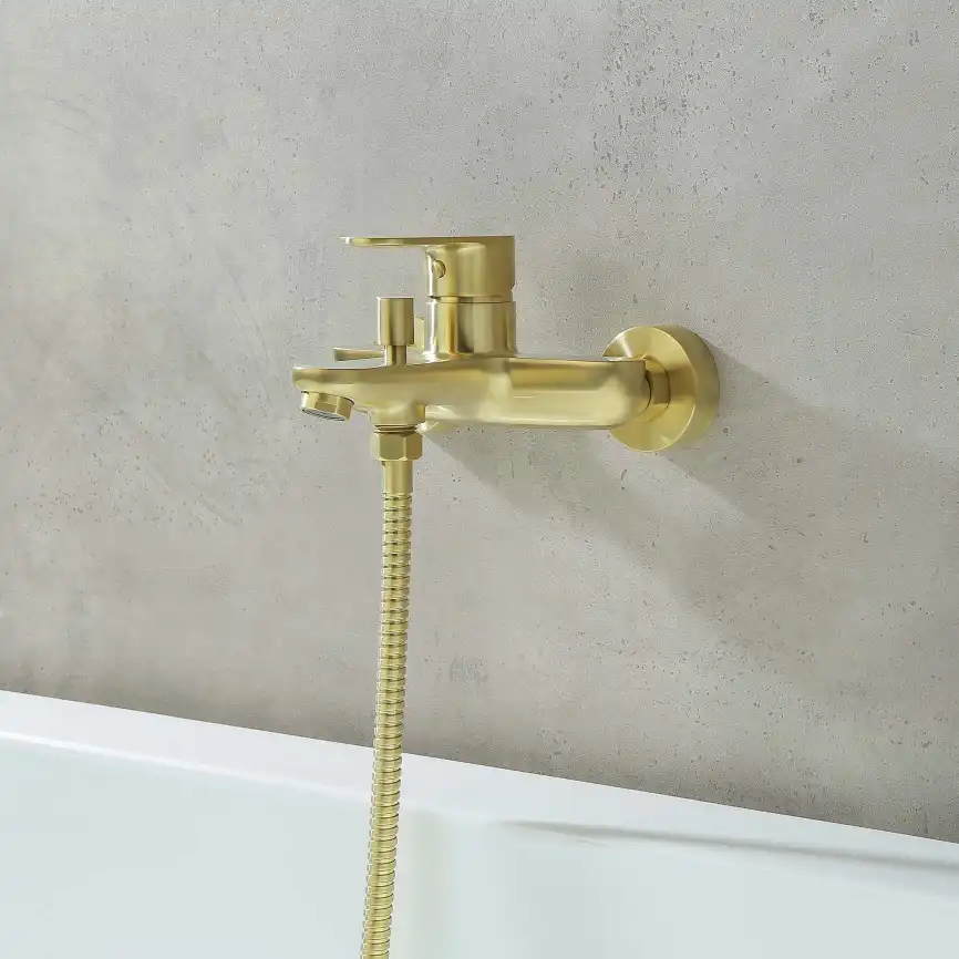 Смеситель для ванны Aquatek Ника AQ1840BG, Золото матовое фото 7