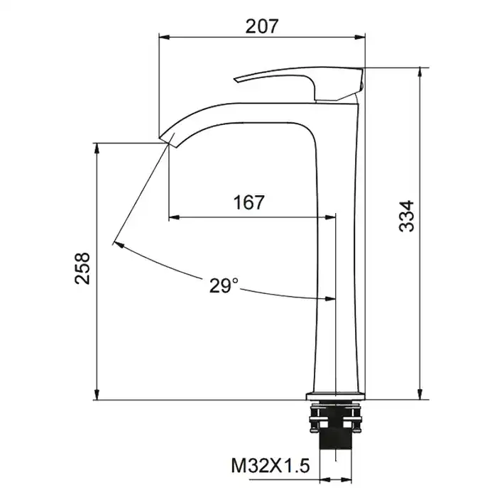 Смеситель для раковины Gappo G1007-89 высокий, Оружейная сталь фото 12