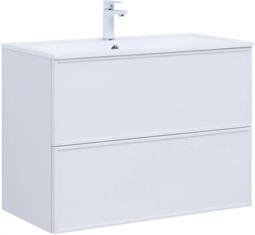 Тумба под раковину Aquanet Арт 90 белый матовый 313256 фото 1
