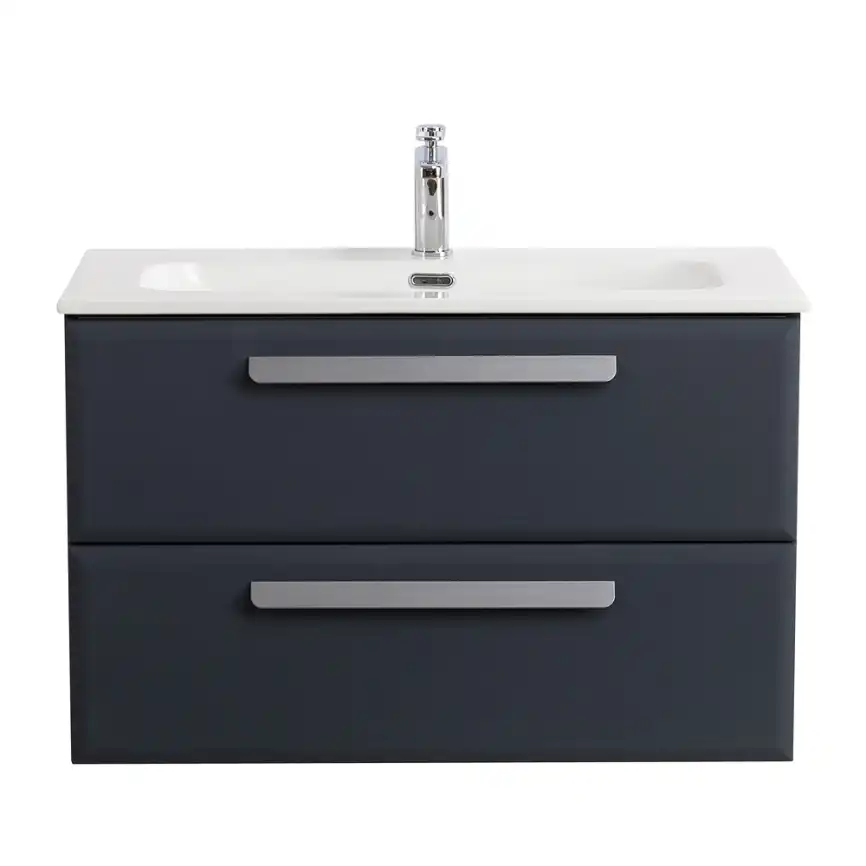 Тумба под раковину Cezares ECO-CER-N 80 см, ECO-CER-N-800-2C-SO-GR-P (без ручек), Grafito фото 1