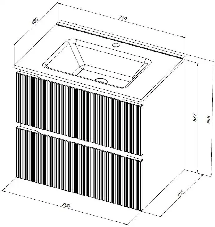 Тумба под раковину Aquanet Джейн (Flat) 70 мисти грин, подвесная, 335433 фото 2