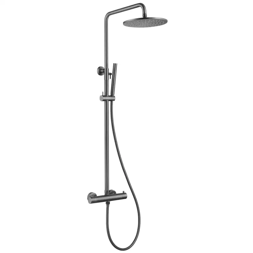 Душевая стойка ABBER Wasser Kreis AF8160NG с термостатом без излива, никель фото 1