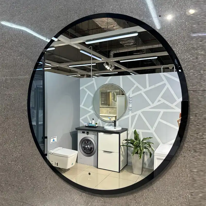 Зеркало с подсветкой AVS Виктория 100x100 см, черное фото 3