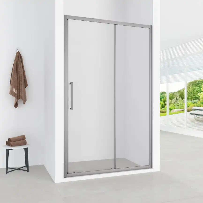 Душевая дверь Loranto 130 CS-AB03GG-130, профиль серый матовый, стекло Прозрачное фото 5