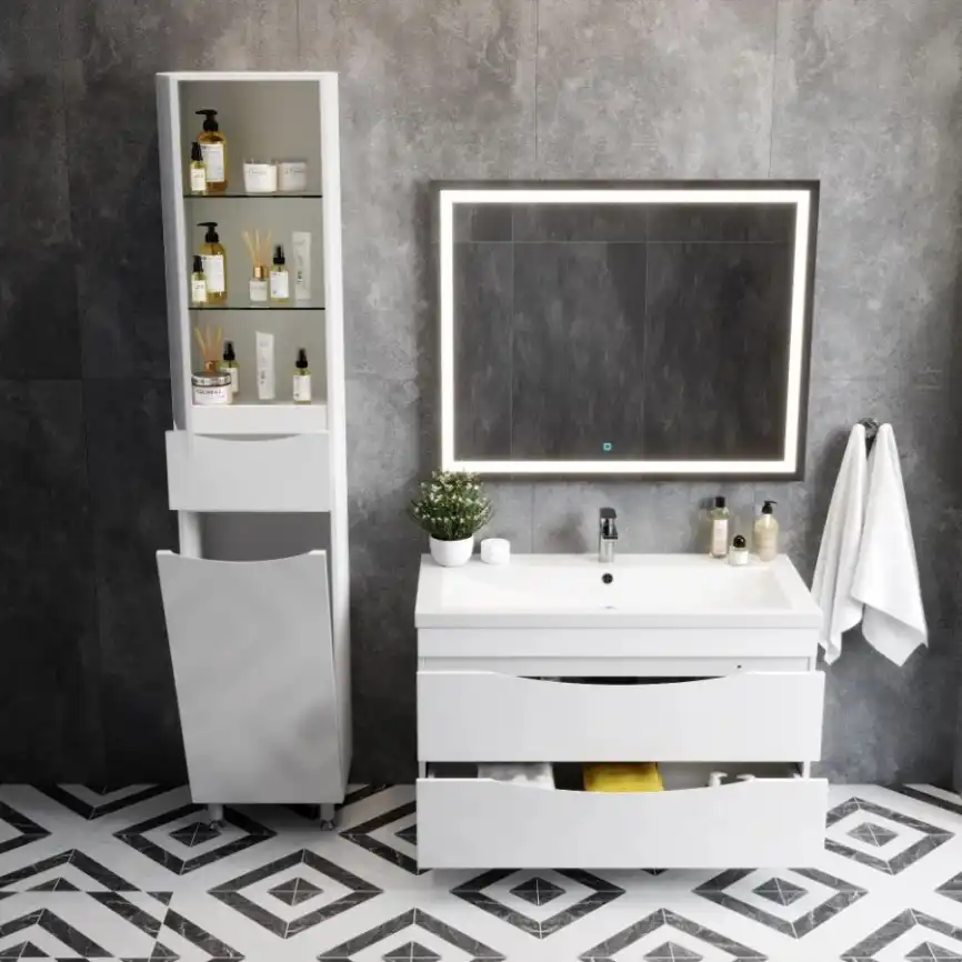 Пенал AURA ПАЛЕРМО 40-1 напольный корзина левый фото 2