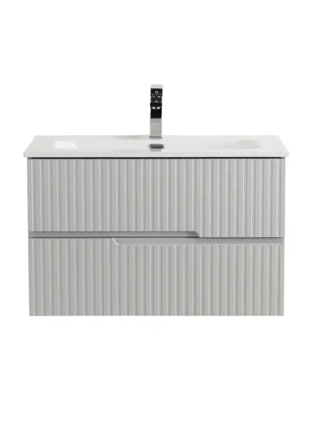 Тумба под раковину Cezares DUET-N 80 см, DUET-N-800-2C-SO-GPR-P , Серый жемчужный фото 1