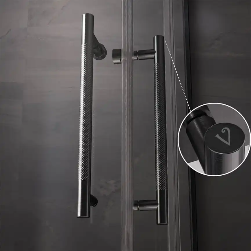 Душевой уголок Veconi Premium Trento 100х90 PTC20-GR-10090-01-C4, стекло Прозрачное профиль Брашированный графит фото 4