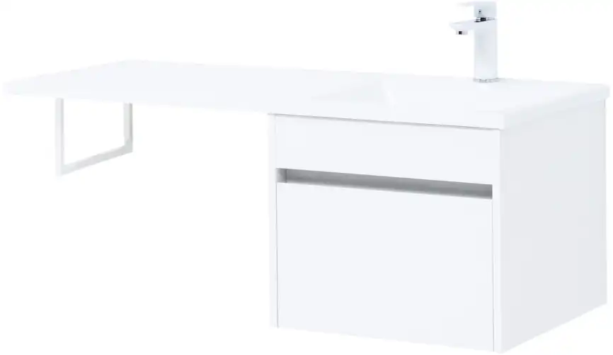 Тумба под раковину Aquanet Токио 110/48 белый (подвесная, 1 ящик) 236915 фото 1
