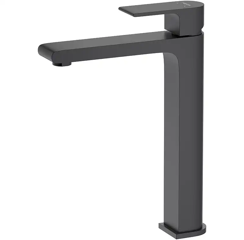Смеситель для накладной раковины Aquatek Лира AQ1404MB, однорычажный, высокий, Черный матовый фото 1