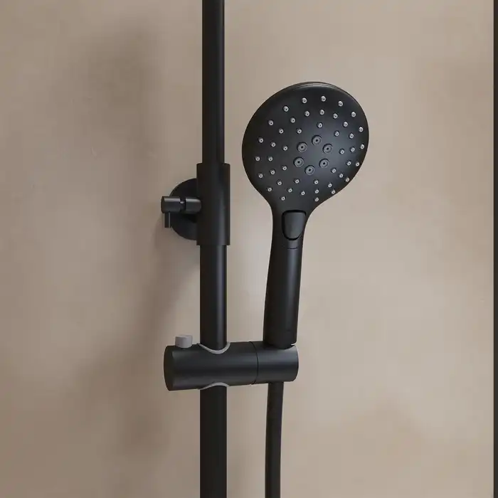 Душевая система IDDIS Ray RAYBL3Fi06 для ванны с изливом цвет, Матовый черный фото 5