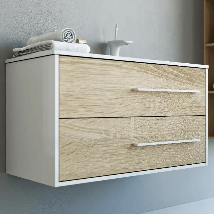 Тумба с раковиной подвесная Aqwella 5 Stars Miami 90 см, Mai.01.09/R, цвет Дуб сонома фото 5