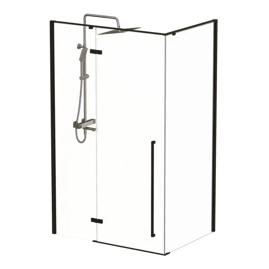 Душевой уголок Sole Vog 120х90 профиль Черный стекло прозрачное фото 2