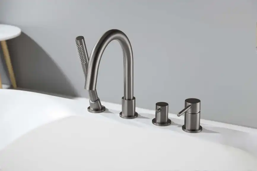 Смеситель на борт ванны Aquatek Европа AQ1348BGM, Оружейная сталь фото 7