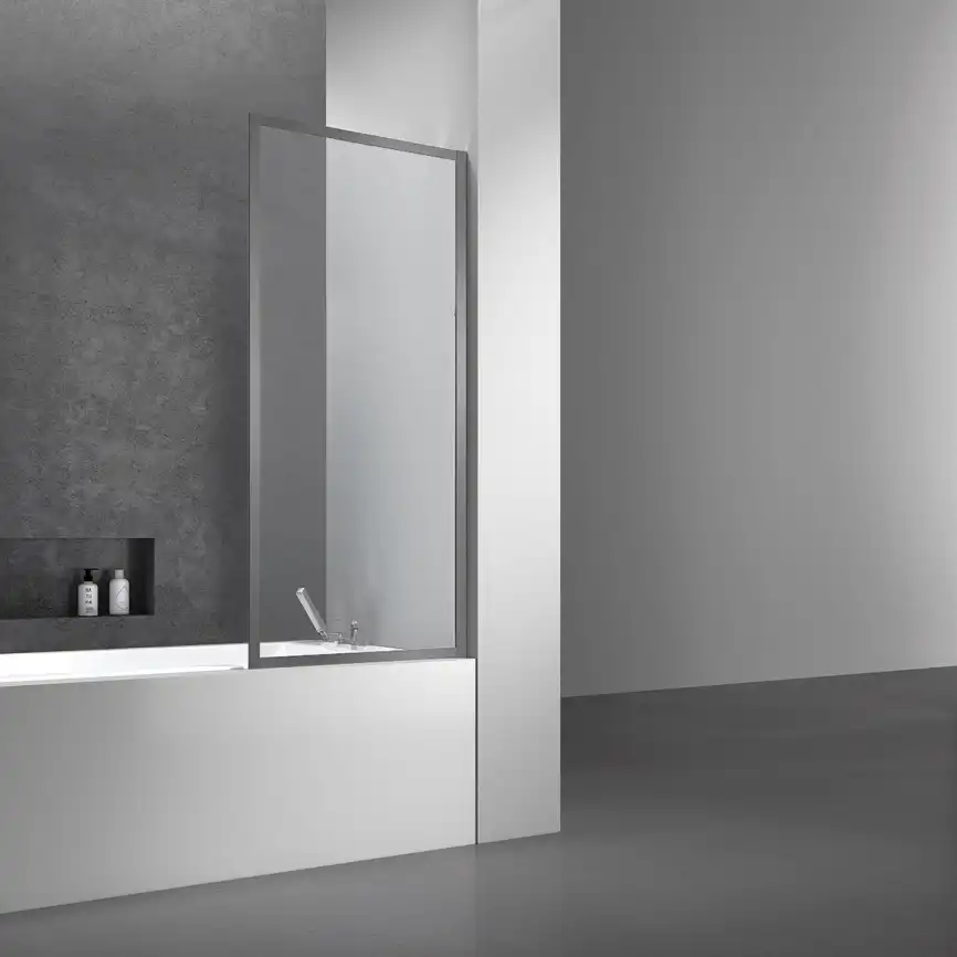 Шторка для ванны Vincea  70 VSB-41700CLGM, неподвижная, профиль вороненая сталь, стекло прозрачное фото 1