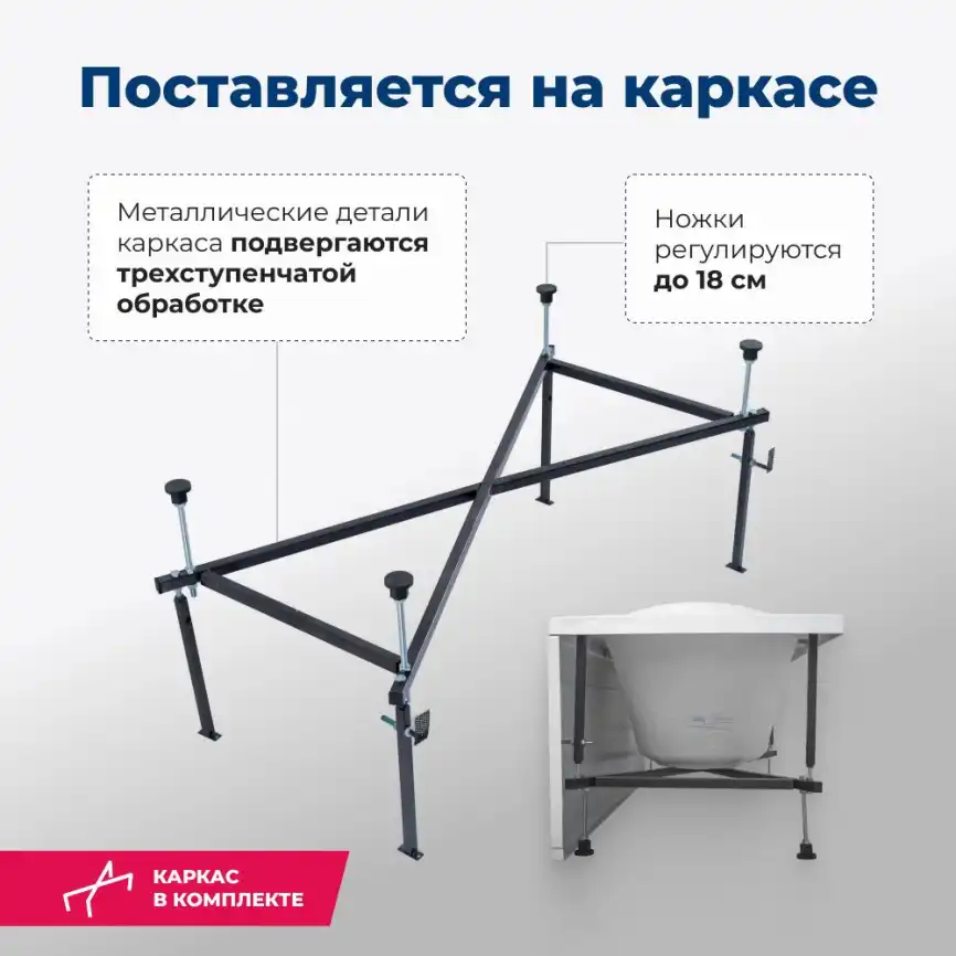 Акриловая ванна Aquanet West 140x70, 205560 фото 6
