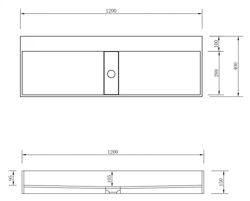 Раковина накладная ABBER STEIN 120х40х15 AS2642, прямоугольная, белая матовая фото 4