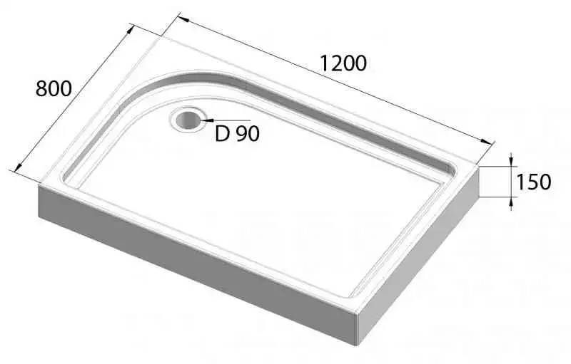 Душевой поддон BelBagno TRAY 120х80 акриловый TRAY-BB-AH-120/80-15-W-L Белый фото 5