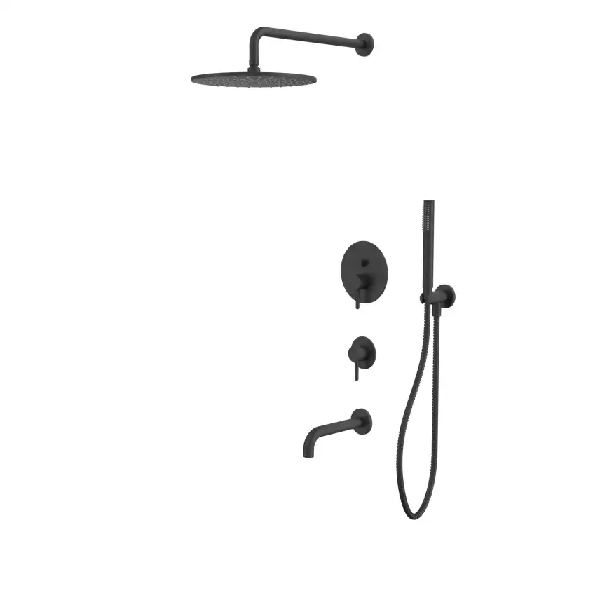 Душевая система для ванны WHITECROSS Y black YSET07BL, скрытого монтажа, Черный матовый фото 1