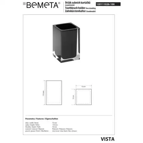 Стакан для зубных щеток 7,2 см BEMETA VISTA белый 120111026-104 фото 2