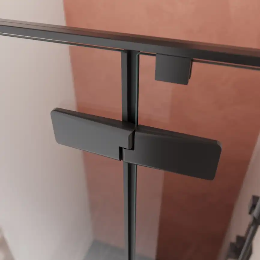 Душевая дверь Cezares Liner 90 см, LINER-B-12-90-C-NERO-R, профиль Черный, стекло Прозрачное фото 5