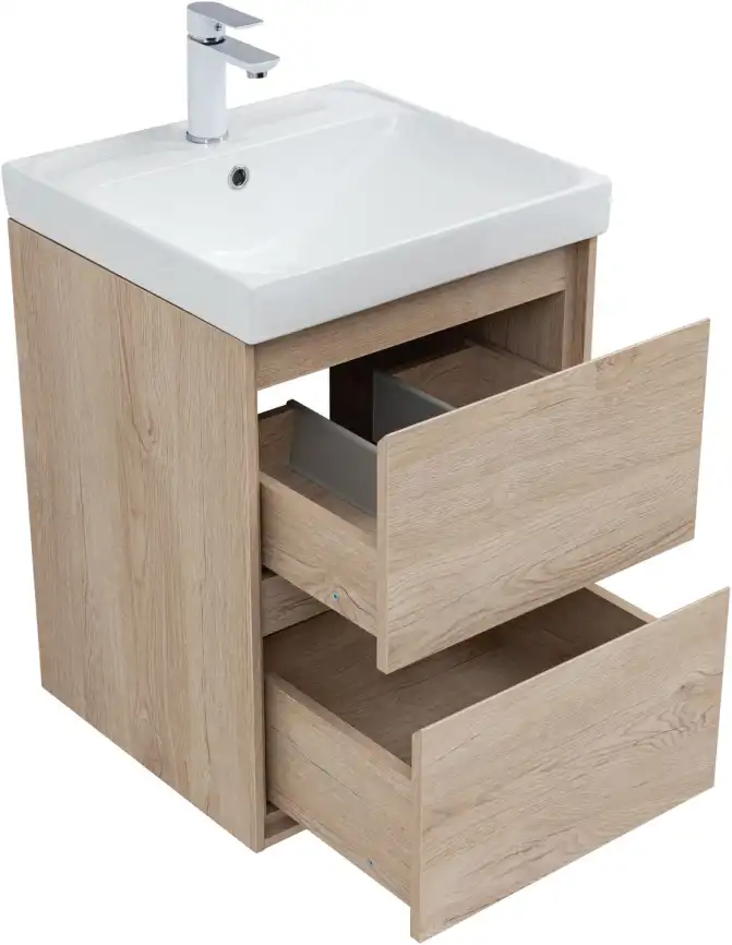Тумба под раковину Aquanet Милан 50 дуб светлый, подвесная, 336381 фото 13